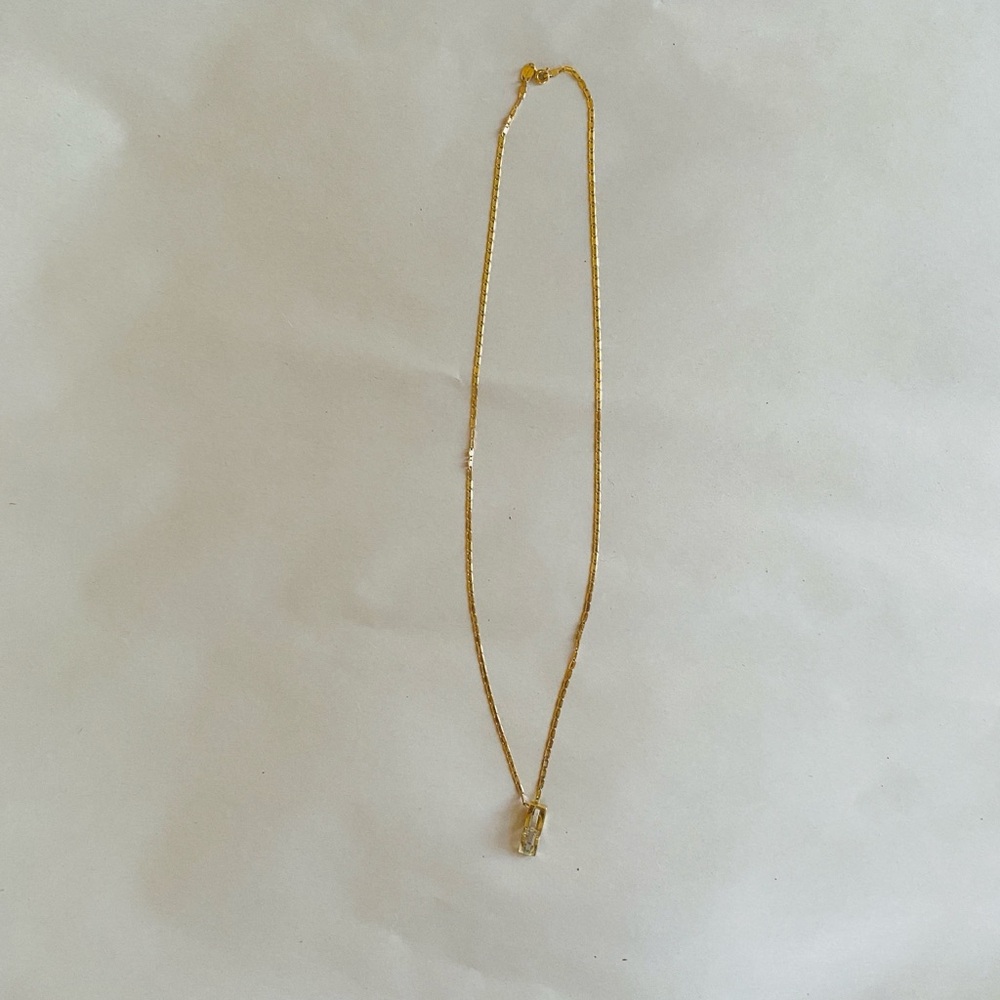 14KT Gold Bar Pendant Necklace With 21.5" 14 KT Gold Chain 6 Grams - Picture 5 of 11